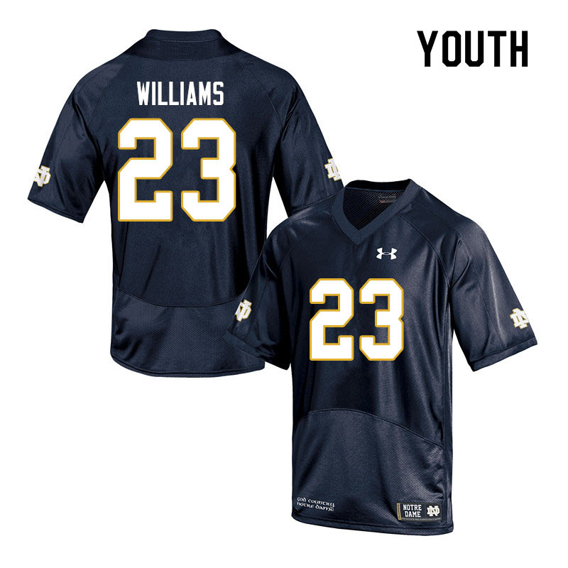 Youth #23 Kyren Williams Notre Dame Fighting Irish College Football Jerseys Sale-Navy